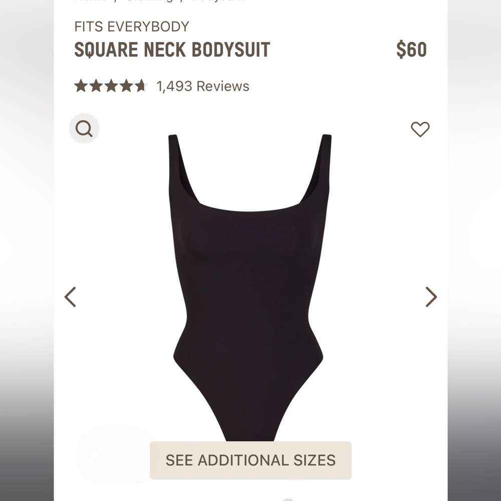 SKIMS Fits Everybody Bodysuit Size Small
